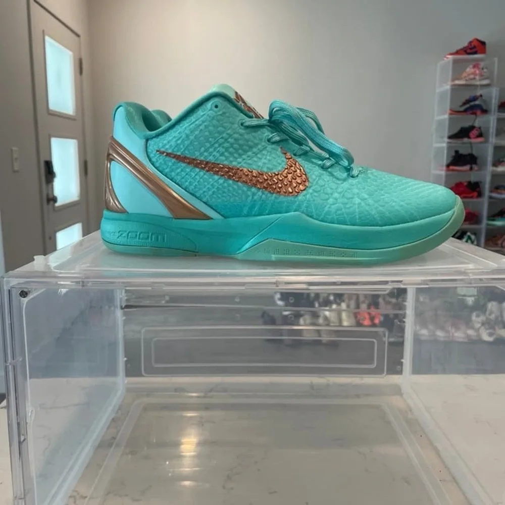 Nike Men’s Teal Basketball Sneakers with Metallic Copper Swoosh